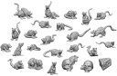 グリーンスタッフワールド ジオラマアクセサリー 3Dプリントセット 小さなネズミ 25個入 レジンキット GSWD-3508