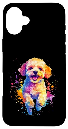 Toy Poodle Lover's Colorful Splash Art Toy Poodle Smartphone Case for iPhone 16 Plus