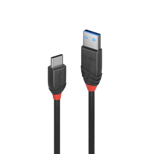 LINDY 0.5m BLACK LINE USB3.2 Gen2 Type-C to Type-A֥(:36915)