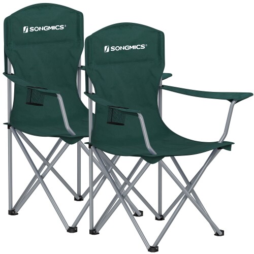 SONGMICS キャンプ椅子 2脚セット 耐荷重150kg ハイバック 軽量 折りたたみ コンパ...