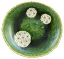 瀬戸焼 江風窯 銘々皿 取皿 プレート 皿 直径約14cm 織部 グリーン 麻ノ葉 日本製 027-0004