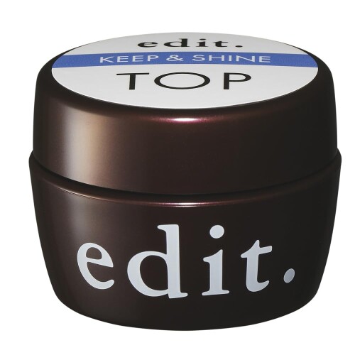 edit. キープ&シャイントップジェル 30g クリアジェル 商品紹介 薄く硬いコーティングで極上のツヤが長く続くトップジェル。 サラリとしているのに流れない優れたセルフレベリングでスムーズに塗布できます。 撹拌不要。化粧品登録済。有機酸 ■HEMA非配合。 【硬化時間:UV60秒/LED30秒】 ※30W程度のUV/LEDランプで硬化することをお勧めしています。 安全警告 ■爪に異常があるときはお使いにならないでください。 ■皮膚につかないようにしてください。 ■使用中や使用後に、刺激等の異常が現れたときは使用を中止し、皮膚科専門医等にご相談をおすすめします。 ■ジェルネイルでかぶれたことのある方には使用しないでください。 ■目に入った場合は、すぐに洗い流してください。 ■フタを開けたままにしておくと、直射日光、照明、UV、LEDにより、ジェルが硬化することがあります。 ■幼少児の手の届かない所に保管してください。 ■高温や直射日光を避けて保管してください。 商品コード20077087777商品名edit. キープ&amp;シャイントップジェル 30gカラークリア※他モールでも併売しているため、タイミングによって在庫切れの可能性がございます。その際は、別途ご連絡させていただきます。※他モールでも併売しているため、タイミングによって在庫切れの可能性がございます。その際は、別途ご連絡させていただきます。