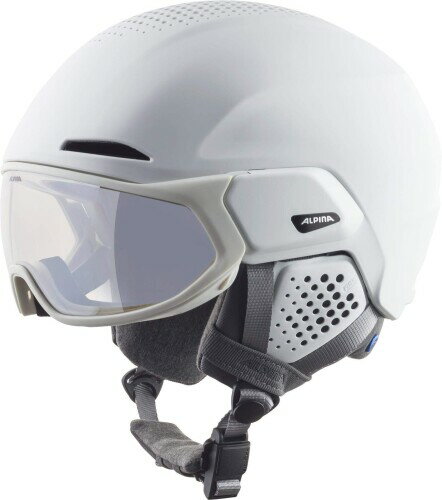 ALPINA(アルピナ) スキースノーボードバイザーヘルメット 調光ミラーバイザー サイズ調整可 開閉式ベンチレーション ALTO V ホワイトマット 59-63 cm