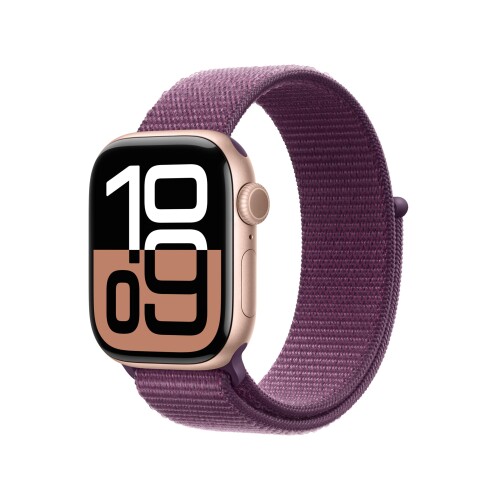 Apple Watch Series 10(GPSモデル)- 42mmローズゴールドアルミニウムケースとプラムスポーツループ - 先進的なディスプレイ、睡眠時無呼吸の通知、高速な充電、Suica対応、スマートウォッチ、ス