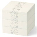 J-kitchens 漆器 重箱 おせち用 御節 アールデコ 5.5寸 3段 おせち用 御節 ホワイト (1本) 16cm 樹脂製 お重 お重箱 日本製