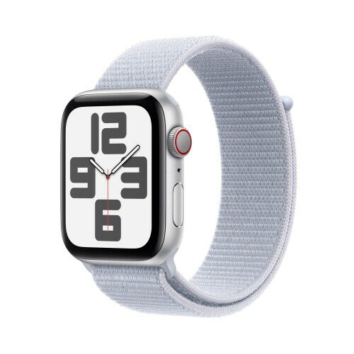 Apple Watch SE (第 2 世代) (GPS + Cellular (44mm)ケース用) アルミニウムケースとシルバー スポーツループを組み合わせたスマートウォッチ。フィットネストラッカーと睡眠ト ラッカー、衝突事