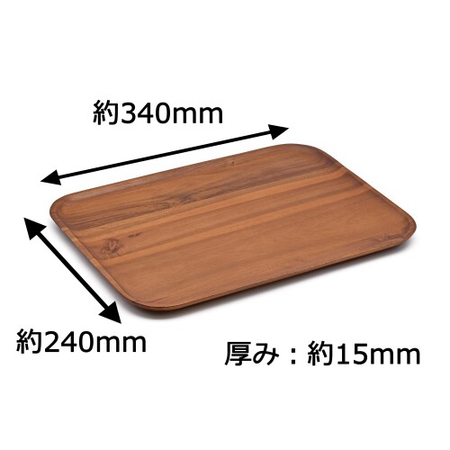 スワンソン商事 スタッキングRec.プレート 木製 アカシア L 幅34×奥行24×高さ1.5cm 食器 スタッキング可能 軽量 薄型 TR-215 mannishboy-24568002 マニッシュボーイ サンプル画像2