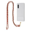 Xperia 10 IV ケース クリア 耐衝撃 ケース SO-52C / SOG07 対応 ショルダー ストラップ 付き/レッド レザー x ゴールド スマホ...