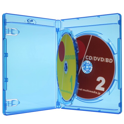 オーバルマルチメディア ブルーレイケース フリップタイプ2枚収納 クリアブルー 14.5mm厚 ロゴ有 50個箱入り フリップタイプのブルーレイディスク2枚収納ケースです。Blu-rayDiscロゴ有。色はクリアブルー。ケース内の1ページ目には冊子を挟むクリップ付き。 14.5mmの薄さで2枚のブルーレイを収納。ケース外側にはジャケット用フィルム付 ケースサイズ→横136×縦172×厚さ14.5mm ディスクの取り出しはプッシュ式 ケース内部には冊子を挟むクリップが付いています。 商品コード20065933806商品名オーバルマルチメディア ブルーレイケース フリップタイプ2枚収納 クリアブルー 14.5mm厚 ロゴ有 50個箱入り型番AZ23OV2FBD145BL050サイズ50個セットカラークリアブルー※他モールでも併売しているため、タイミングによって在庫切れの可能性がございます。その際は、別途ご連絡させていただきます。※他モールでも併売しているため、タイミングによって在庫切れの可能性がございます。その際は、別途ご連絡させていただきます。
