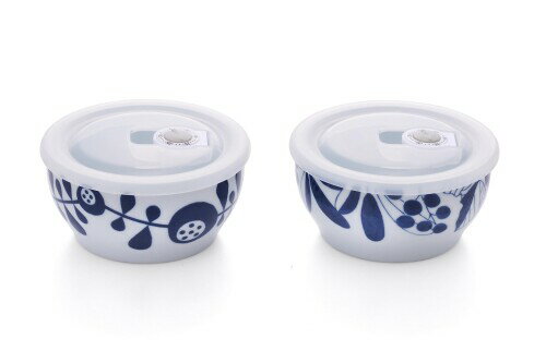 西日本陶器 有田焼 おしゃれな形状の絵変りパック鉢（2柄組）