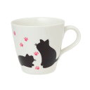 金陶苑 温度で色が変わるマグカップ 温感 お湯で変化 300ml ネコ 猫 箱入り 日本製 ホワイト
