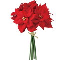 東京堂 造花 MAGIQ ミニポインセチアバンドルレッド花径9~13×L24cm FX008148-zzz
