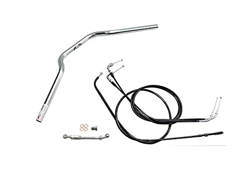 ハリケーン(HURRICANE) ハンドルセット ヨーロピアン1型 バーハンドル スチール製 クロームメッキ W800('20-'21) H717-009C