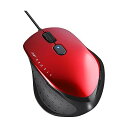バッファロー BUFFALO 有線 BlueLED 5ボタン ネオフィットマウス Mサイズ レッド BSMBU515MRD(2)