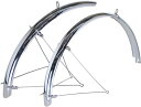 RITEWAY(ライトウェイ) 自転車フェンダー ダブルステークロスバイクフルフェンダー 泥除け 前後セット 26インチ用 幅45MM ミラーシルバー