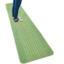 オカ(OKA) 優踏生洗いやすい キッチンマット 約60cm×300cm グリーン(ヘリンボン) (洗える 軽量 滑り止め クッション)