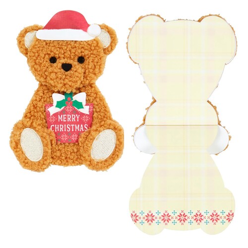 サンリオ(SANRIO) クリスマスカード メッセージカード クリスマス ふかふかテディベア JX 66-5 242829 本体サイズ:約幅10×奥行0.7×高さ14.5cm。主な材料・原料:紙、その他 カードを開くと中にメッセージスペースがあります。カードに合わせたオリジナルデザインの封筒付き。郵送の際は切手をお貼りください。詳しくは日本郵便株式会社Webサイトでご確認ください。 (C) 2025 SANRIO CO., LTD.　著作 株式会社サンリオ 商品紹介 ふかふか素材に刺しゅうをほどこしたかわいいテディベアのカードです。赤いサンタ帽とプレゼントがクリスマスにぴったりです。 安全警告 特になし 商品コード20080493832商品名サンリオ(SANRIO) クリスマスカード メッセージカード クリスマス ふかふかテディベア JX 66-5 242829型番242829サイズ10 cm x 0.7 cm x 14.5 cmカラーブラウン※他モールでも併売しているため、タイミングによって在庫切れの可能性がございます。その際は、別途ご連絡させていただきます。※他モールでも併売しているため、タイミングによって在庫切れの可能性がございます。その際は、別途ご連絡させていただきます。