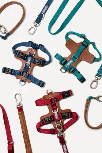 HiDREAM ポポシリーズ・犬用工字型ハーネス カルダモンレッド M