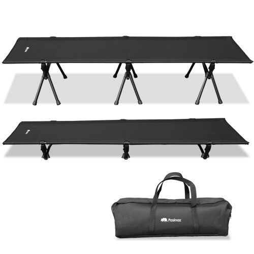 Pasinaz フォールディングコット コット 簡易キャンプベッド アウトドア コンパクト 2way 折り畳みベット ブラック