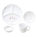 OGISO(おぎそ) ピーターラビット ドットガールズ 強化磁器食器4点セット (食洗機・レンジ対応)