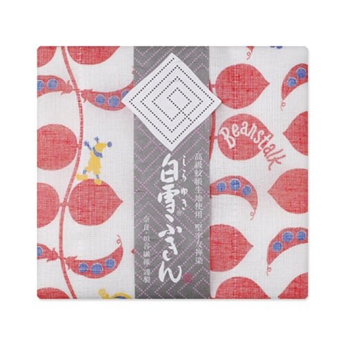 白雪 友禅 ふきん ジャックと豆の木 レッド 約30x40cm