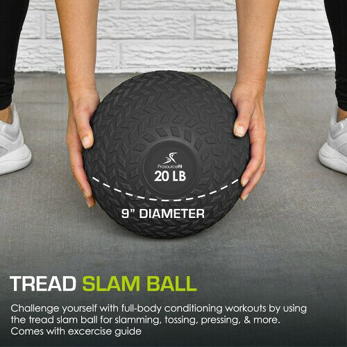 ProsourceFit Slam Medicine Balls 5, 10, 15, 20, 25, 30, 50lbs Smooth and Trea...