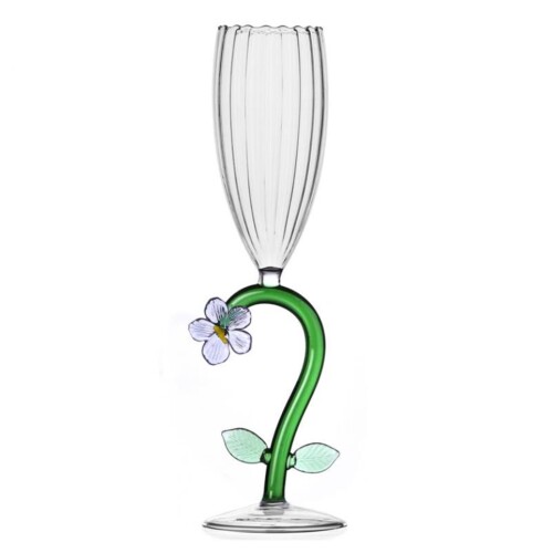 ICHENDORF (イッケンドルフ) フルートグラス optical ライラック色の花 lilac flower 09354024-CN