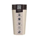 サーキュラーカップ Circular&Co. タンブラー 蓋付き 340ml 12oz 保温保冷 ワンプッシュ蓋 100%リサイクル素材 360度飲み口 持ち運び可能 クリーム×ブラック CC12CB