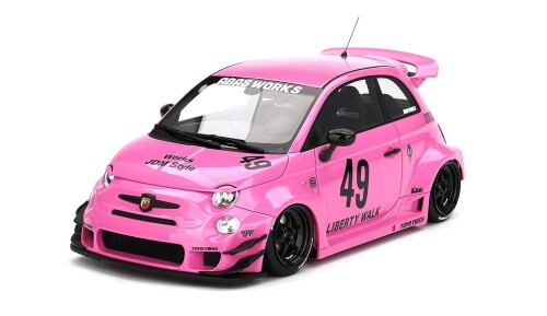 TOP SPEED 1/18 アバルト 595 LB-WORKS x Abas Works ピンク 完成品 TS0607
