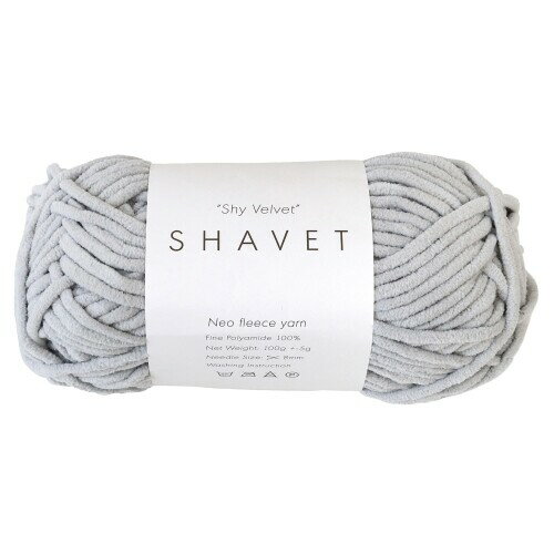 Rakuten - Knit Wit 韓国フリース編み糸 Shy Velvet (SHAVET -シャベット-) 約100g 同色4玉入 グレー KNW-SVP22