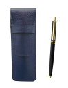 2個パック シボ革ペンケース青 AP300昭和40年代復刻ノック式金属クリップボールペンセット 黒 SASL-AP300B-B-2