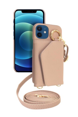 Rakuten - シズカウィル iPhone12 mini ケース ショルダー カバー ショルダーストラップ アイファンデ5 ショルディー ドレスコード 1個入り コーラルピンク