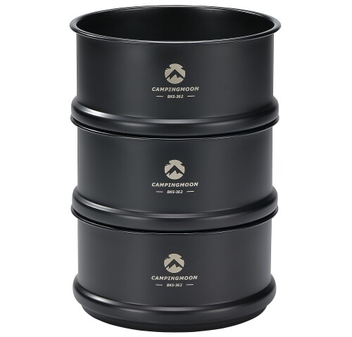 キャンピングムーン(CAMPING MOON) シェラせいろ シェラカップ 用 蒸し器 せいろ 点心 ミニセイロ ステンレス304 黒 [ファイ]12cm用 3段 BKS362-3P
