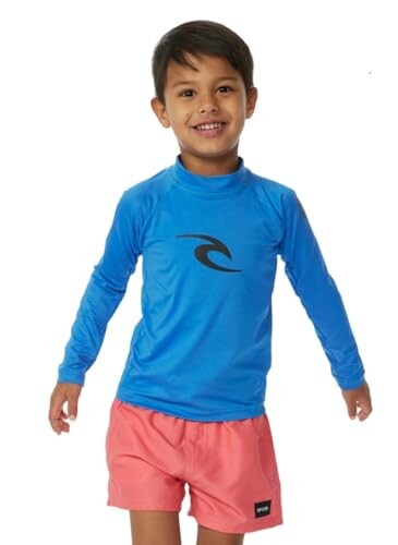(リップ カール) ベビー 長袖 ラッシュガード (UPF50+・UVカット) ( TNRTRV/BRAND WAVE LS ) 海 8006_BLUE GUM 5-6 (110 cm) (リップ カール) ベビー 長袖 ラッシュガード (UPF50+・UVカット) ( TNRTRV/BRAND WAVE LS ) 海 8006_BLUE GUM 5-6 (110 cm)