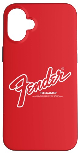 Fender Telecaster White Iconic Big Logo スマホケース iPhone 16 Plus 用