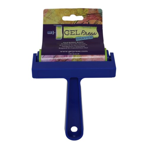 GELプレス ローラー 4インチ（10.16cm） 10820BLUE-4 GEL Press(ジェルプレス)専用ローラーは、プレートに絵具を均一に広げたり、紙を密着させたりするために設計されたアートツールです。【均一な塗布性能】適度な硬さのある合成ゴム製ローラーにより、絵具やインクをプレート表面に薄く、ムラなく均一に広げることができます。これにより、モノプリント特有の美しいグラデーションや質感を安定して引き出せます。 【着脱可能でお手入れが簡単】ローラー部分はハンドルからワンタッチで取り外せる「ポップイン」構造になっています。使用後、絵具が固まる前に取り外して水洗いや拭き取りができるため、衛生的に長く使い続けられます。 【人間工学に基づいたハンドル】耐久性の高いABS樹脂製のハンドルは、手に馴染む形状(エルゴノミック・デザイン)になっており、長時間の作業でも疲れにくく、適切な圧力をかけやすい設計です。 【ラテックスフリー素材】高品質なラテックスフリーの合成ゴムで作られているため、天然ゴムアレルギーの方でも安心して使用できます。また、ゴムの劣化が少なく、耐久性にも優れています。 【多用途な活用シーン】プレートへの絵具塗布だけでなく、プレートにのせた紙の上から転がして圧着する際にも役立ちます。また、スクラップブッキングやコラージュの接着、版画全般など、幅広いクラフト作業に対応します。 GELプレス社は、アメリカのペンシルベニア州に拠点を置くアート&クラフト製品の会社です。親会社のポリジェル社(PolyGel LLC)は、ヘルスケア業界向けのジェルベース製品を開発しています。主力製品であるアート ■ハンドメイド用の弾力性のある「GEL Press プレート」は、モノプリント(一点物の版画)を彫る手間なく簡単に作成できるツールとして、世界中で高い評価を得ています。 商品コード20082210190商品名GELプレス ローラー 4インチ（10.16cm） 10820BLUE-4型番10820BLUE-4サイズ4インチカラーブルー&amp;グリーン※他モールでも併売しているため、タイミングによって在庫切れの可能性がございます。その際は、別途ご連絡させていただきます。※他モールでも併売しているため、タイミングによって在庫切れの可能性がございます。その際は、別途ご連絡させていただきます。