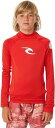 (リップ カール) ベビー 長袖 ラッシュガード (UPF50+・UVカット) ( TNRTRV/BRAND WAVE LS ) 海 0040_RED 5-6 ...