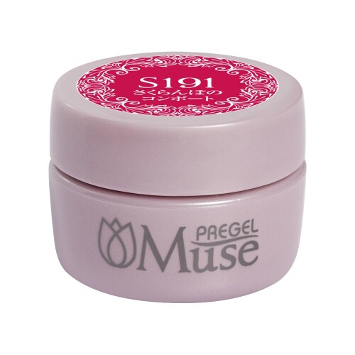 PREGEL Muse カラージェル さくらんぼのコンポート 3g PGU-S191 カラージェル 商品紹介 プリジェルミューズは、｢縮まない｣ ■｢筆跡が消えていくほどのレベリング｣ ■｢薄塗りも厚塗りも完全硬化｣ ■｢もちろん発色もいい｣という、プリジェルの更に先を行く全く新しいカラージェルラインです。 さらに、プリジェルカラーEXと1:1でミキシングすれば、相乗効果で操作性がさらにパワーアップ!! 【LED:10秒】 ※化粧品登録済　 ※JNAジェルネイル検定対応商品 安全警告 ■使用中、使用後にはれ、かゆみ、刺激等の異常が現れた時は使用を中止し、皮膚科専門医にご相談ください。 ■万一目に入った際はすぐに水で洗い流し、専門医にご相談ください。 ■爪以外にはご使用にならないでください。 ■使用中はキャップを開けたままにせず、ライトや照明等に近づけないでください。 ■使用後はしっかりとキャップを閉め、乳幼児の手の届かない、直射日光の当たらない冷暗所に保管してください。 ■開封後は早めに使い切ってください。 ■火気の側に近づけないでください。 商品コード20081710191商品名PREGEL Muse カラージェル さくらんぼのコンポート 3g PGU-S191サイズ3g&phi;30&times;H22(mm)カラーレッド※他モールでも併売しているため、タイミングによって在庫切れの可能性がございます。その際は、別途ご連絡させていただきます。※他モールでも併売しているため、タイミングによって在庫切れの可能性がございます。その際は、別途ご連絡させていただきます。