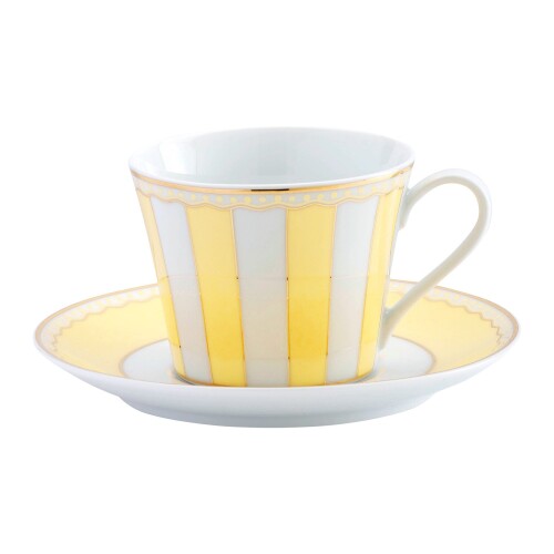 Noritake ノリタケ カップ ソーサー ( コーヒー ティー 兼用) 250cc カーニバル イエロー ファインポーセレン T002B/M-250