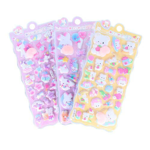 清原 胸キュン ぷっくり3Dシール (くま/ウサギ/ユニコーン) 3枚セット MUCS13-15 mannishboy-24717303 マニッシュボーイ パッケージ画像