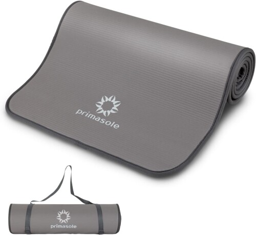 プリマソーレ(Primasole) エッジガード ヨガマット 10mm アースブラウン グレー yoga トレーニング 筋トレ ピラティス キャリーバンド付き PSS22NH007