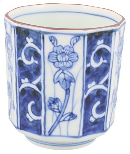 波佐見焼 江口製陶 湯呑 大 唐草濃草花 320035