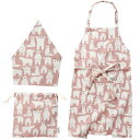 レップ(Rep) habituel(アビチュアル) コニー キッズエプロン3Pセット ピンク しろくま バンダナ・巾着付き 綿100%使用 洗濯機対応 子供用 メンズ レディース 男の子 女の子 学校 調理実習 首掛