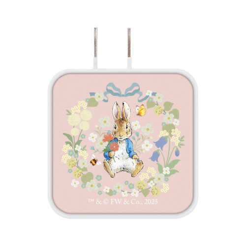 グルマンディーズ ピーターラビット(TM) USB/USB Type-C ACアダプタ ピンク PR-113PK