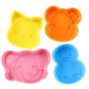 パール金属 シリコーン デコレーションケーキ型 4点セット (タイガーくん、ぞうさん、ペンギンちゃん、ハローベア) D-5727 クリスマス バレンタイン 手作...