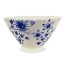 J-kitchens 勲山窯 茶碗 11.5cm 波佐見焼 日本製 アート フラワー ブルー