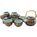 ランチャン(Ranchant) 十客土瓶茶器セット マルチ 土瓶:16.5x12.5x10仙茶漬:Φ8.7x5.7cm 錦古伊万里 有田焼 日本製