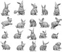 グリーンスタッフワールド ジオラマアクセサリー 3Dプリントセット ウサギ 20個入 レジンキット GSWD-12290