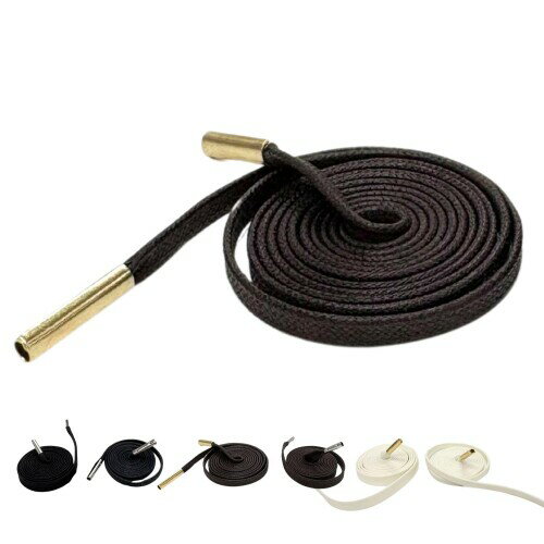 革靴 ビジネスシューズ ブーツ用 金属チップ付き ロー引き平紐