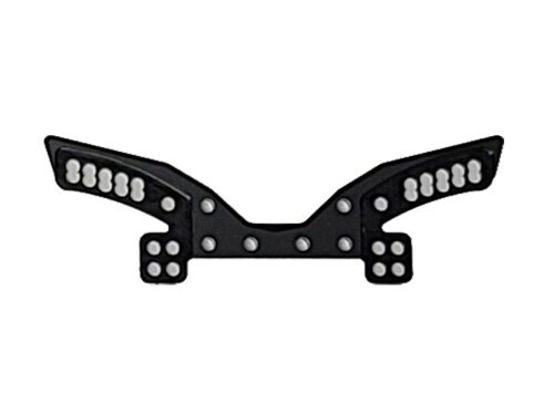 GRK用フロント アルミダンパーステー（ブラック） ダンパーの前後位置や多数の取付位置でセッティングの幅が広がります。 商品紹介 ダンパーの前後位置や多数の取付位置でセッティングの幅が広がります。 ■ロングタイプのダンパーも使用出来るようにダンパー取り付け穴を2段に設定 ■剛性の高さを維持しつつアルミダンパーステーとは思えない軽さを実現! ■アッパーアームの取付穴を増やしてショートサスアームなどにも対応。 GS2アッパー穴対応 ※フロント:8.5g 　リヤ:14.4g 安全警告 細かい商品が含まれていますので、組み立て時にパーツの紛失には十分ご注意ください。 商品コード20082291978商品名GRK用フロント アルミダンパーステー（ブラック）型番ART2810※他モールでも併売しているため、タイミングによって在庫切れの可能性がございます。その際は、別途ご連絡させていただきます。※他モールでも併売しているため、タイミングによって在庫切れの可能性がございます。その際は、別途ご連絡させていただきます。